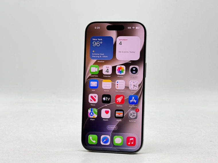 Unlocked Apple iPhone 16 Pro A3083 128GB Natural Titanium 91% BH - Cracked Back