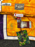 BAPE x Mitchell & Ness Lakers Gold Swingman Camo Shorts Size Small - New image 4