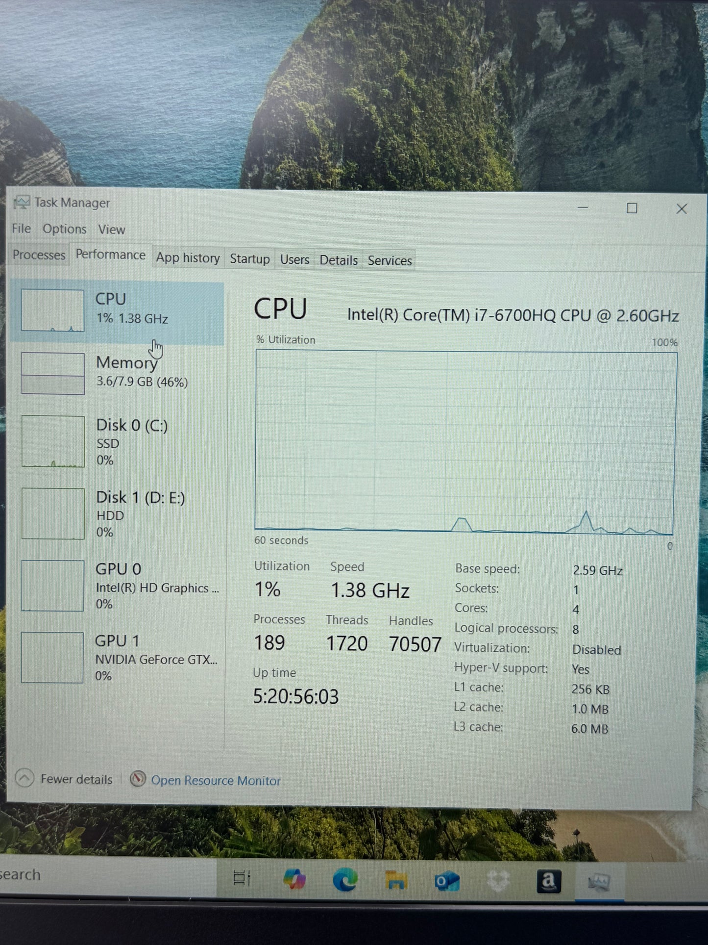 HP OMEN 15.6" i7-6700HQ 8GB RAM 128GB SSD 1TB HDD GTX 960M Cracked Corner